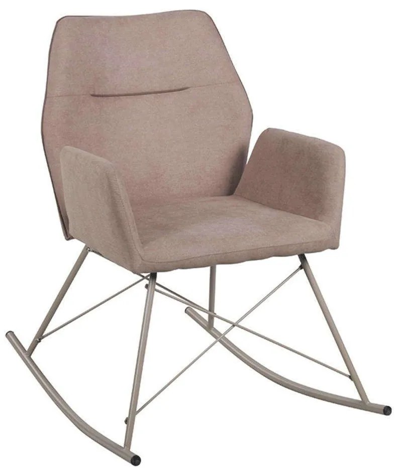 Πολυθρόνα Κουνιστή 617-91-058 60x82x88cm Beige Μέταλλο,Ύφασμα