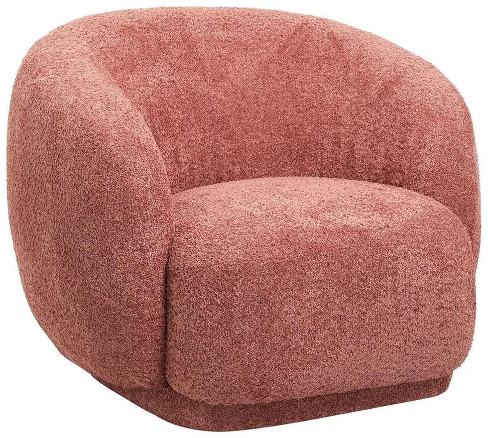 Πολυθρόνα Karpen HM9600.02 93x87x78cm Με Μπουκλέ Ύφασμα Pink Fabric