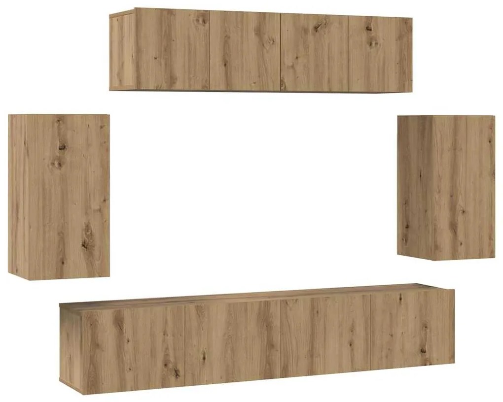 vidaXL Σετ επίπλου τηλεόρασης 6 pcs artisan δρυς 80 x 30 x 30 cm