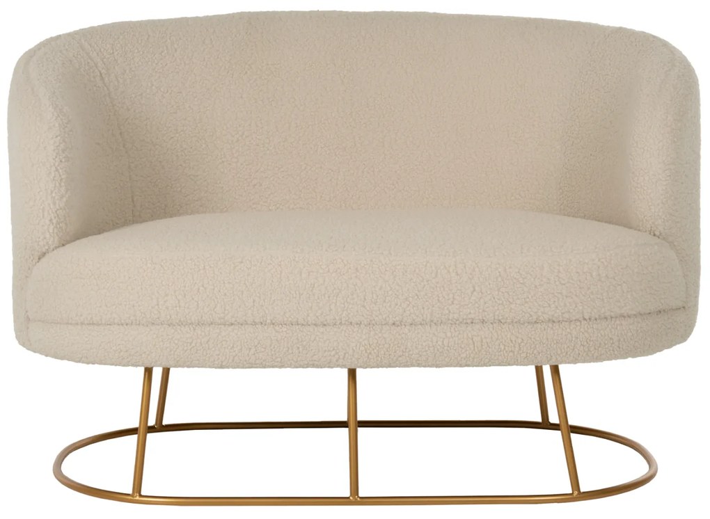 ΚΑΝΑΠΕΣ 2ΘΕΣΙΟΣ ARIEN HM8492.20 ΕΚΡΟΥ ΜΠΟΥΚΛΕ ΥΦΑΣΜΑ ΜΕ ΧΡΥΣΗ ΒΑΣΗ 130x75x85Y εκ.