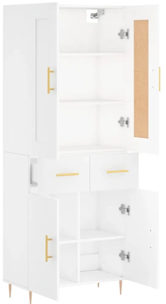 vidaXL Ντουλάπι Λευκό 69,5x34x180 εκ. από Επεξεργασμένο Ξύλο