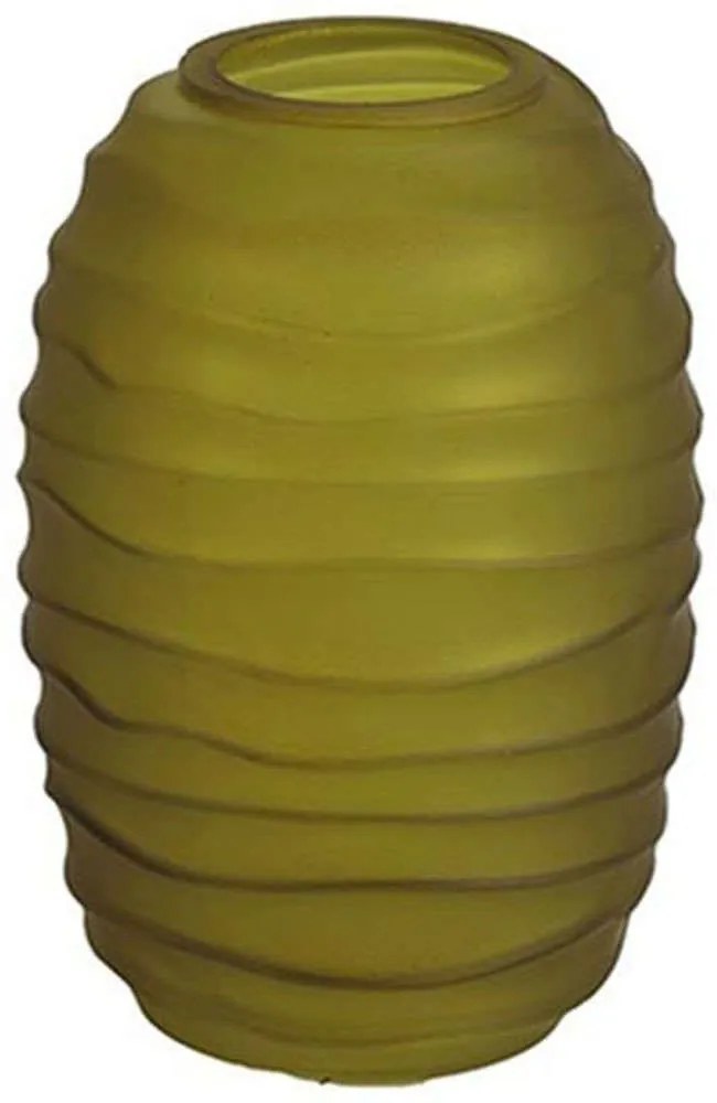 Βάζο Γυάλινο Ριγέ 013.783955 10,5x15,5cm Olive Glass