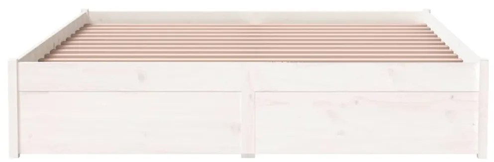 vidaXL Πλαίσιο Κρεβατιού Λευκό 140 x 200 εκ. από Μασίφ Ξύλο