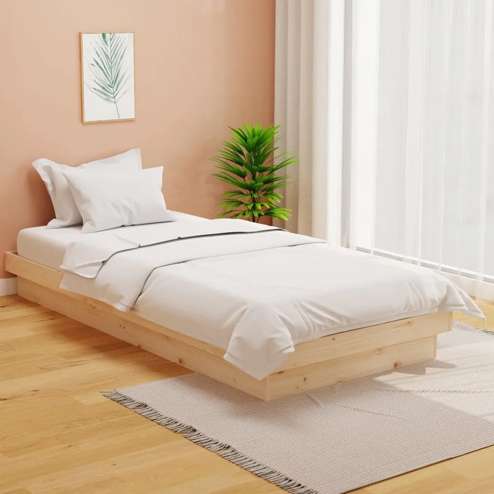 vidaXL Πλαίσιο Κρεβατιού 90 x 190 εκ. από Μασίφ Ξύλο 3FT Single