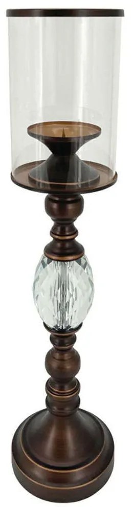 Κηροπήγιο 15-00-23969 Φ14x60cm Brown Marhome Metal, Glass