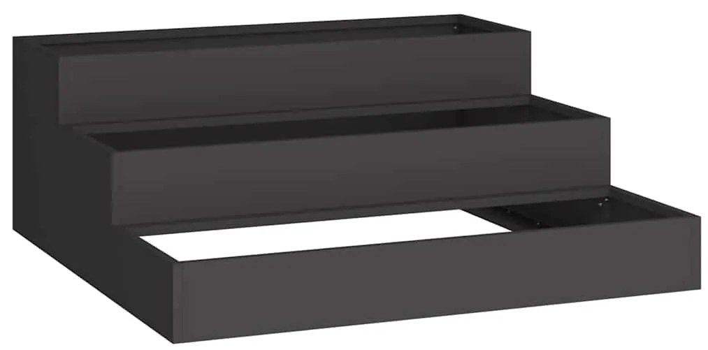 vidaXL Γλάστρα Κηπουρικής 3ης Τάξης 90x90x35 εκ. Μαύρο Ατσάλι