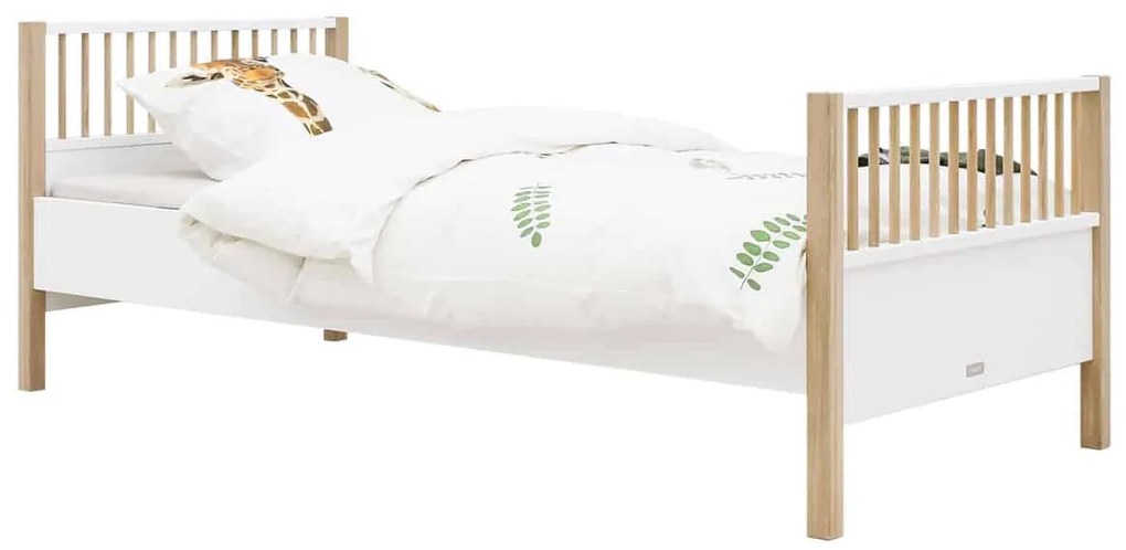 Κρεβάτι Μονό Mika  90x200cm  White + Oak Bopita