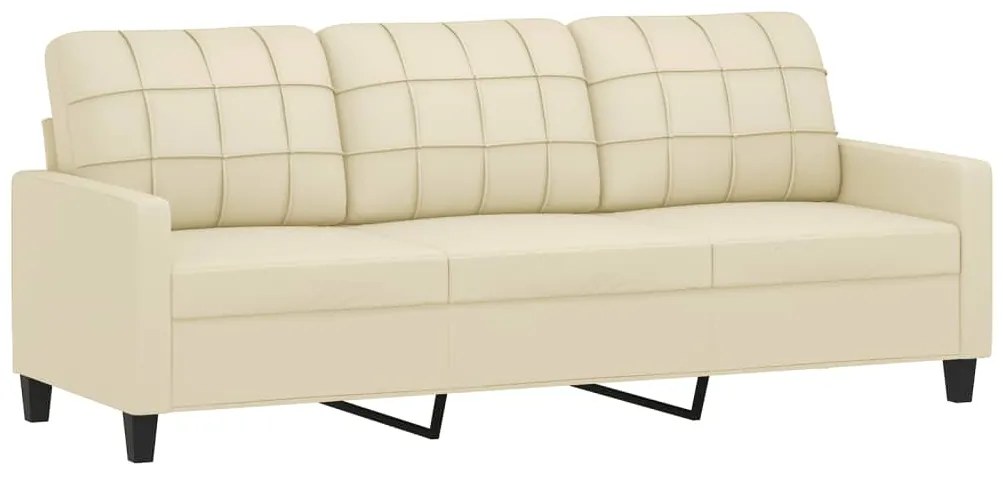 vidaXL Πολυθρόνες Σετ 2 Τεμαχίων Κρεμ Συνθετικό Δέρμα με Μαξιλάρια