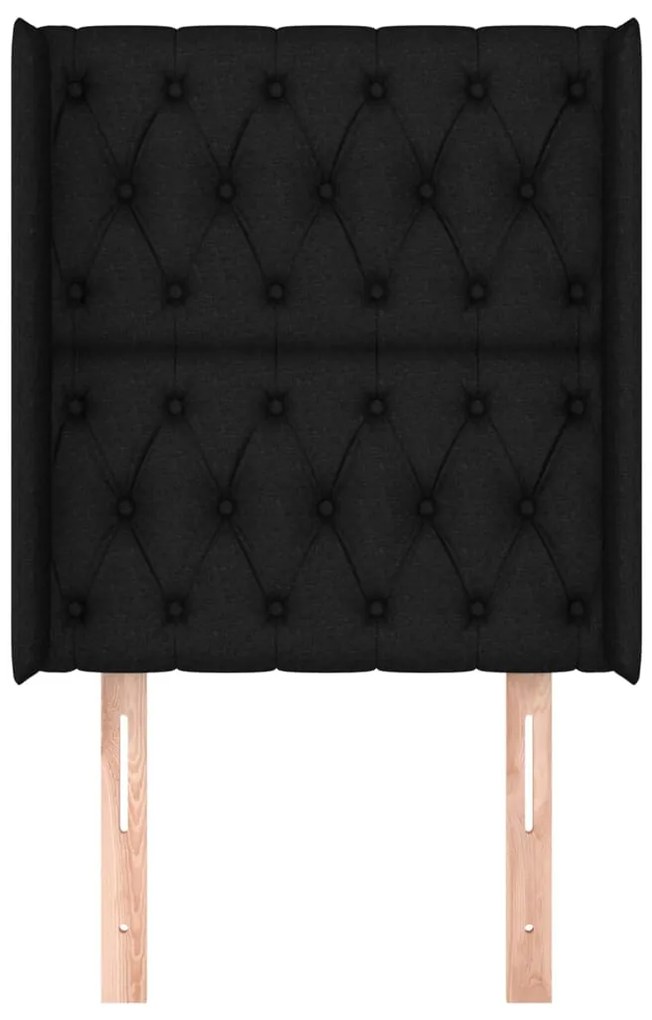 vidaXL Κεφαλάρι με Πτερύγια Μαύρο 83x16x118/128 εκ. Υφασμάτινο