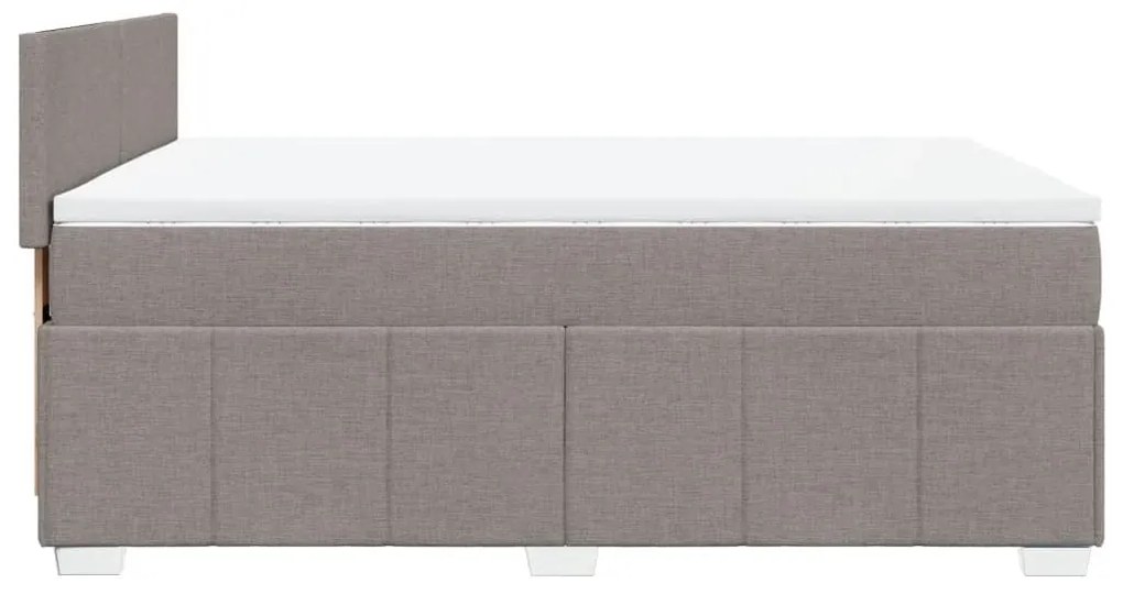 Κρεβάτι Boxspring με Στρώμα Taupe 160x200 εκ. Υφασμάτινο - Μπεζ-Γκρι