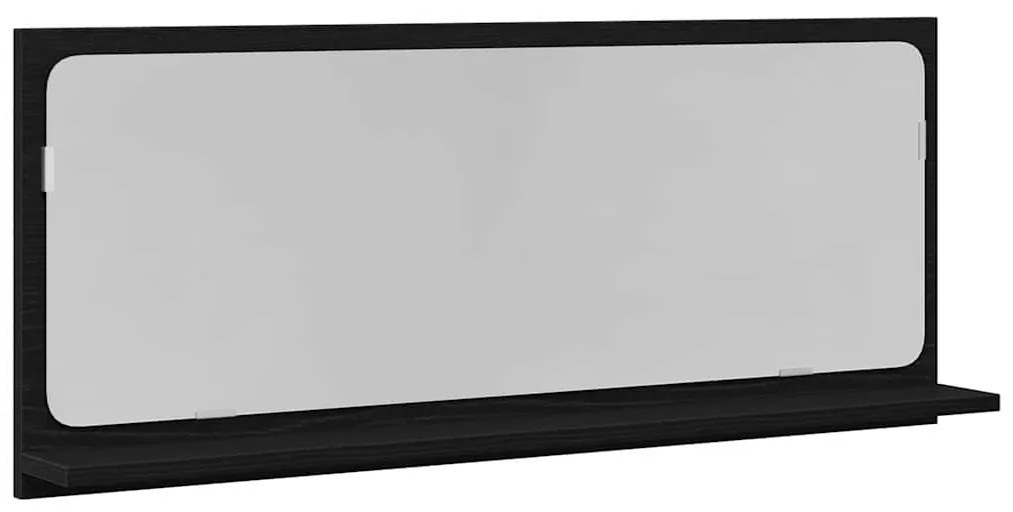 vidaXL Ράφι Καθρέφτη Μαύρη Δρυς 90 x 10.5 x 37 cm Επεξεργασμένο ξύλο
