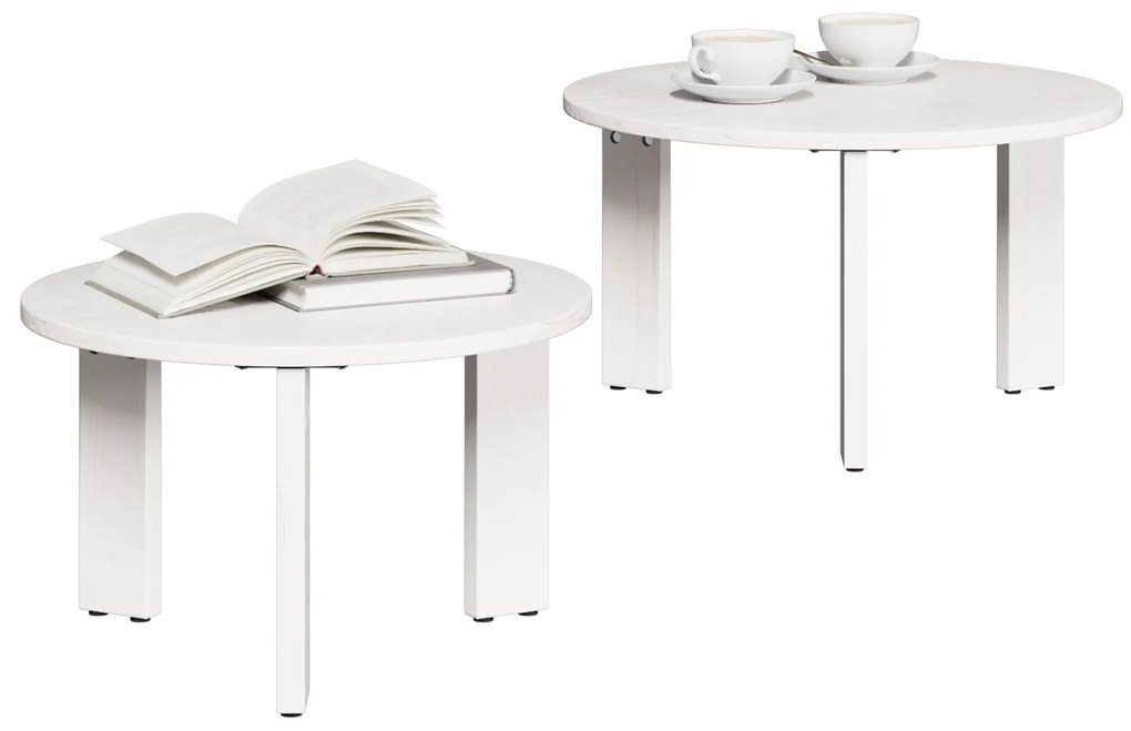 vidaXL Τραπεζάκι σαλονιού 2 pcs Λευκό 47.5 x 47.5 x 27 εκ.