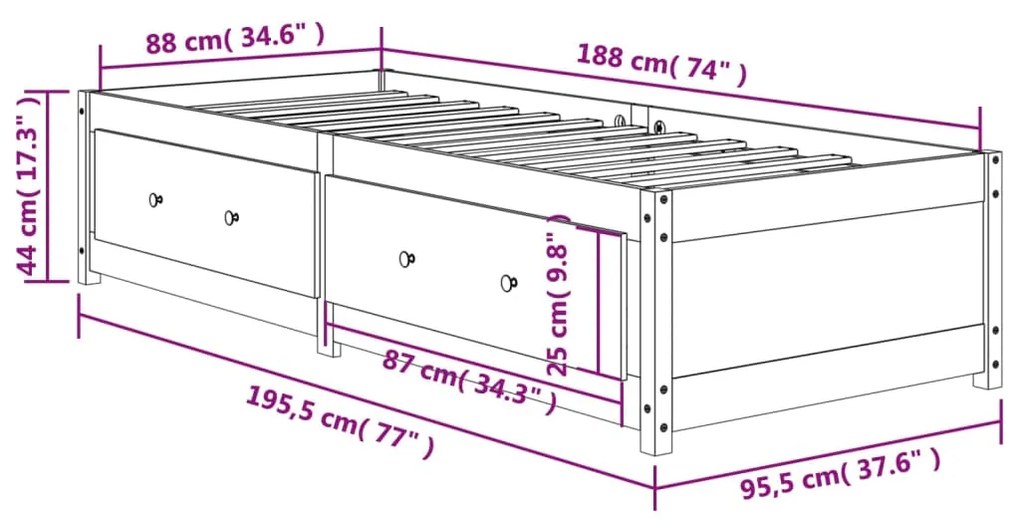 ΚΑΝΑΠΕΣ ΚΡΕΒΑΤΙ ΚΑΦΕ ΚΕΡΙΟΥ 90 X 190 ΕΚ. ΑΠΟ ΜΑΣΙΦ ΞΥΛΟ ΠΕΥΚΟΥ 844479