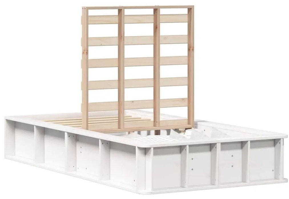 vidaXL Σκελετός Κρεβατιού Λευκό 210 x 118 x 30 εκ Στερεά ξυλεία πεύκου