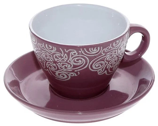 Φλυτζάνι Καφέ 280ml + Πιατάκι Espiel Vienna Bordeaux HUN122K6