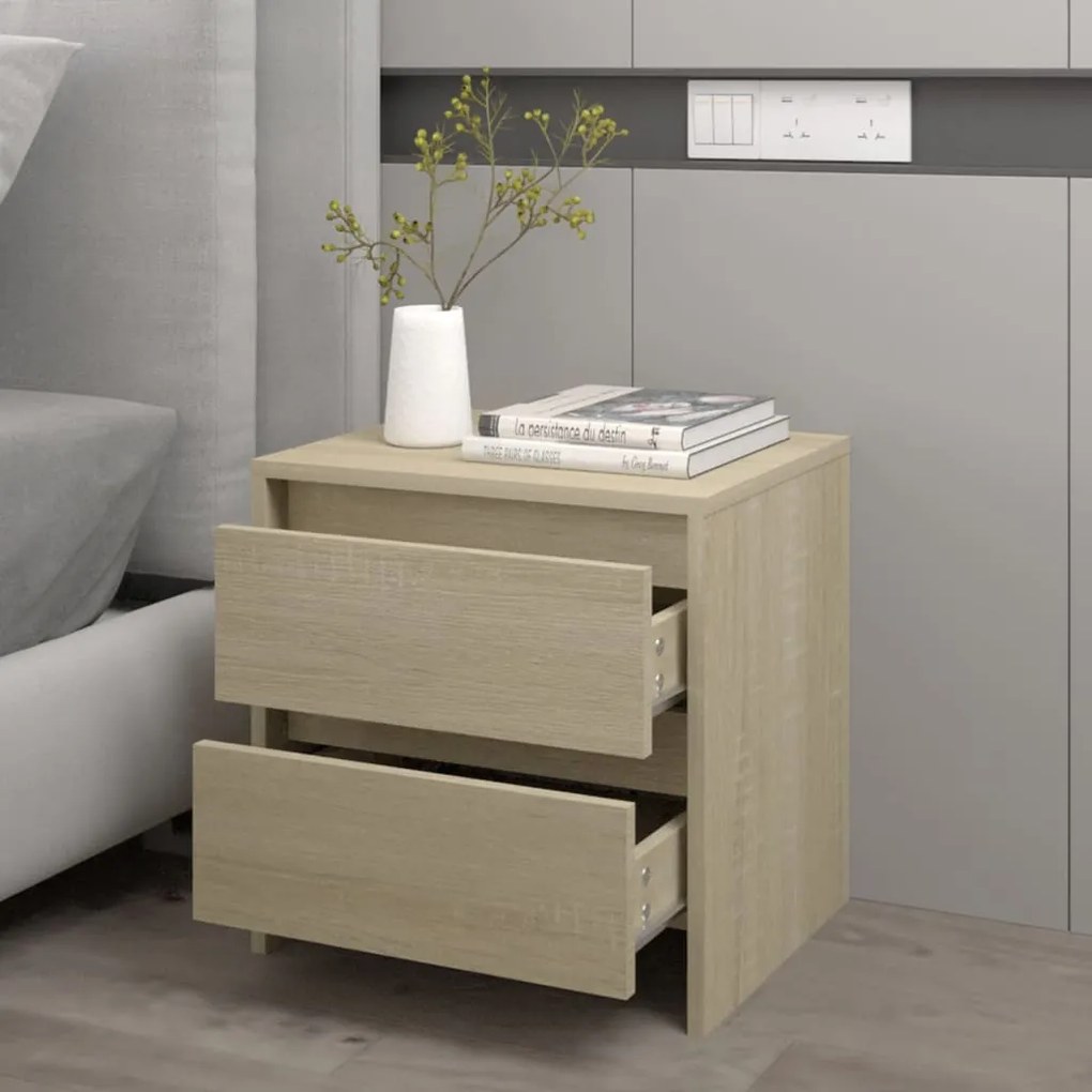 vidaXL Κομοδίνο Sonoma Δρυς 45x34,5x44,5 εκ. από Επεξεργασμένο Ξύλο