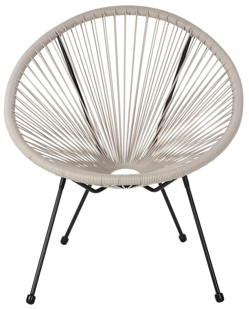 Καρέκλα - Πολυθρόνα ACAPULCO C5872.03 Μεταλλική Μαύρη - Εκρού με Συνθετικό RAttan Τύπου Φωλιά 71x72x80Υεκ. 71x72x80 εκ.