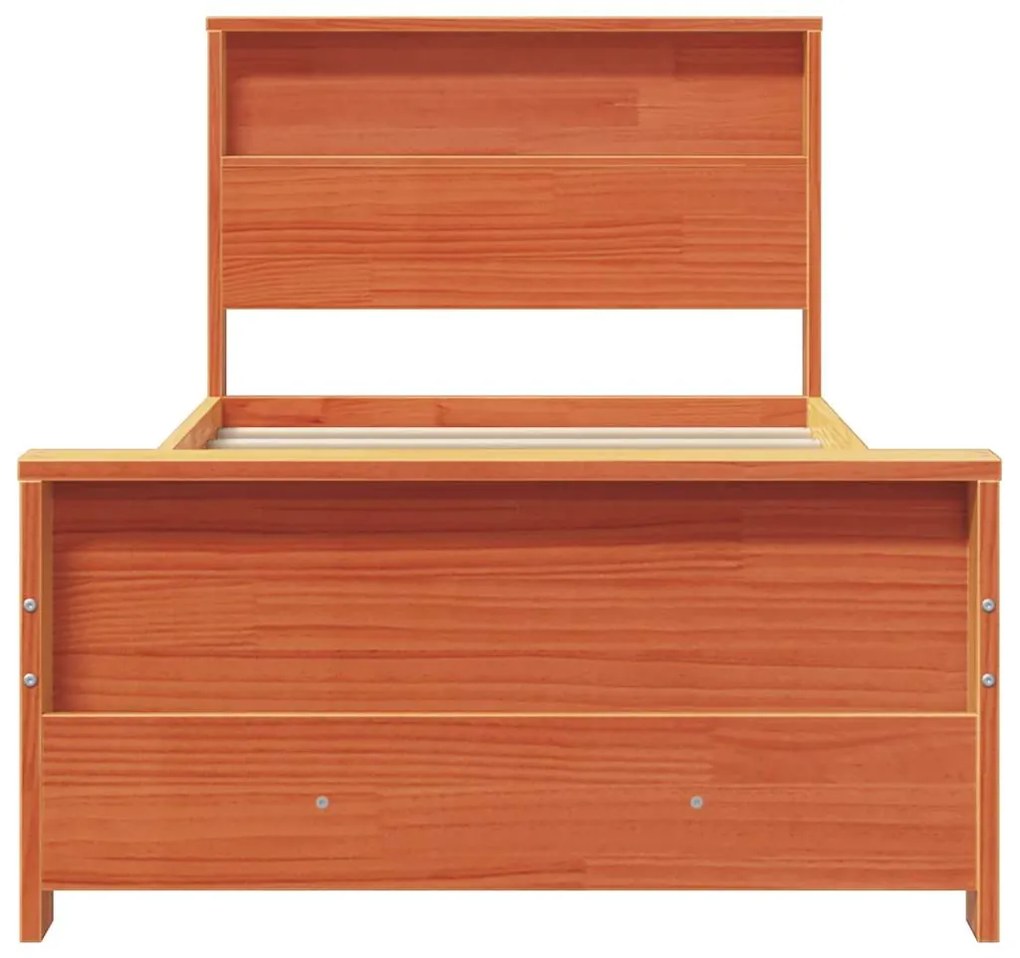 vidaXL Σκελετός Κρεβατιού Κερωτό καφέ 90 x 190 cm Επεξεργασμένο ξύλο