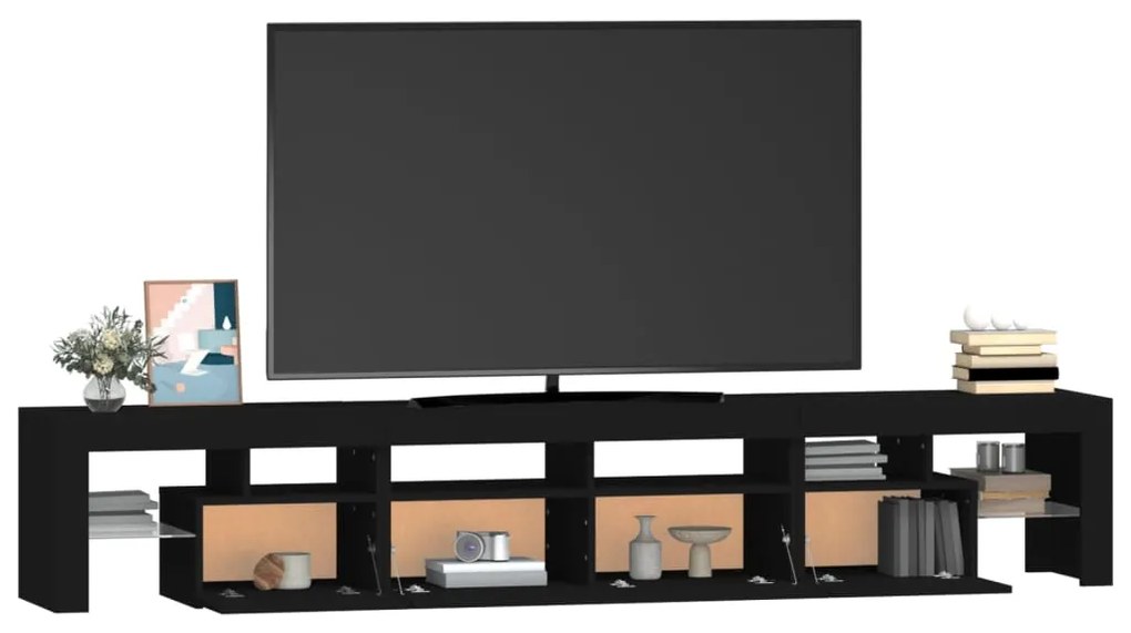 vidaXL Έπιπλο Τηλεόρασης με LED Μαύρο 230x36,5x40 εκ.