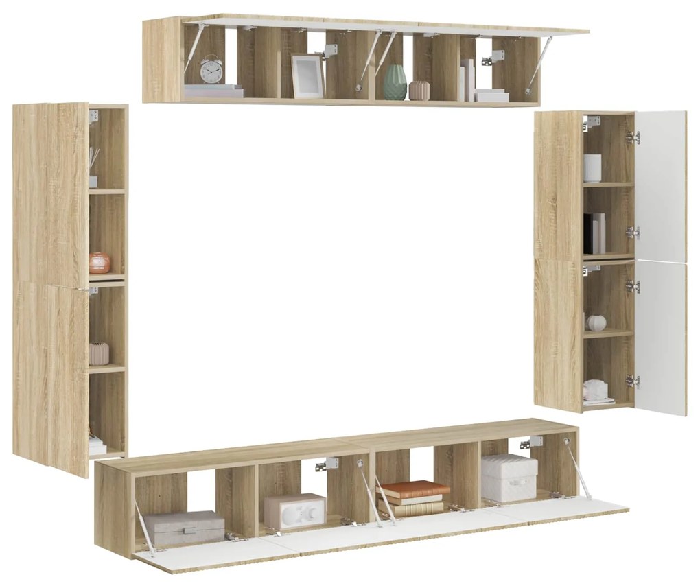 vidaXL Ντουλάπι TV 4 pcs Δρύς Sonoma