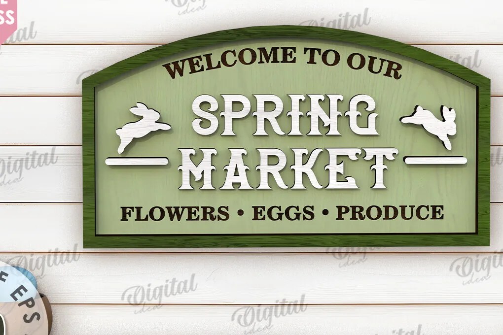 Σετ των 2 Intra απο ξύλο plywood Χρώμα wenge 3mm-4mm πάχος - Πασχαλινή ρετρό πινακίδα . Σπίτι του Πάσχα Δίασταση 15x15 cm INTRAFABR-105281753