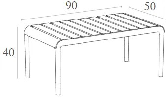 PARIS MARSALA ΤΡΑΠΕΖΙ 90X50X40εκ. ΠΟΛ/ΝΙΟΥ