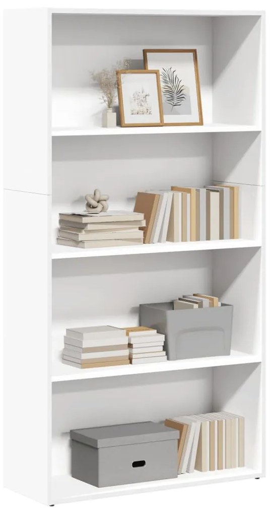 Βιβλιοθήκη Λευκή 80x30x152 εκ. από Επεξεργασμένο Ξύλο