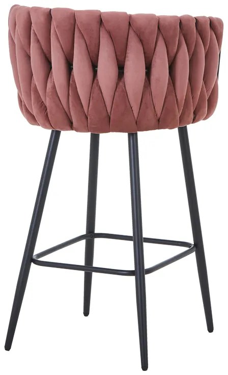 Σκαμπό μπαρ Vivian pakoworld σάπιο μήλο βελούδο-πόδι μαύρο μέταλλο 57x50x100εκ