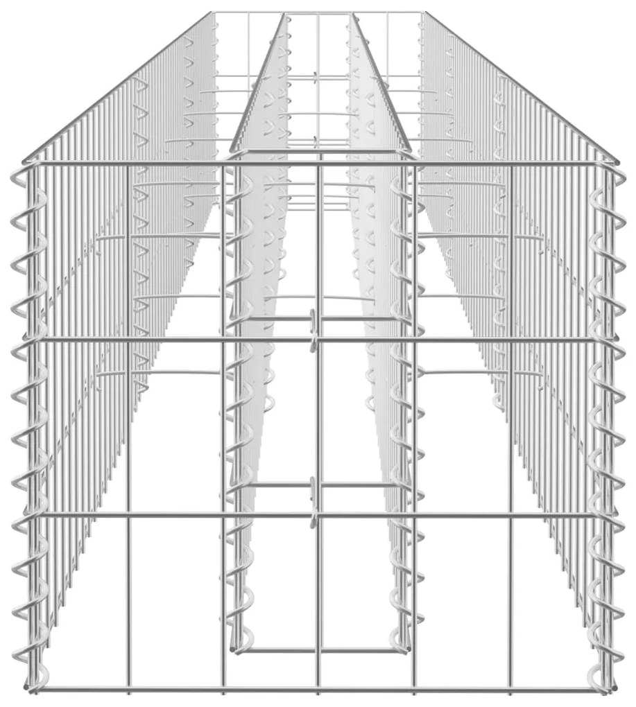 Συρματοκιβώτιο-Γλάστρα Υπερυψωμένη 270x30x30 εκ. Γαλβ. Χάλυβας - Ασήμι