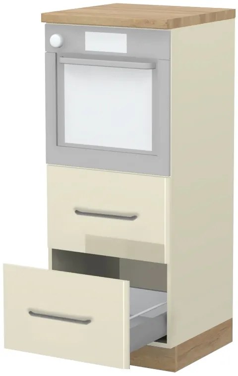 Επιδαπέδιο ντουλάπι φούρνου ψηλό Modena K14-60-2MB-Λευκό γυαλιστερό