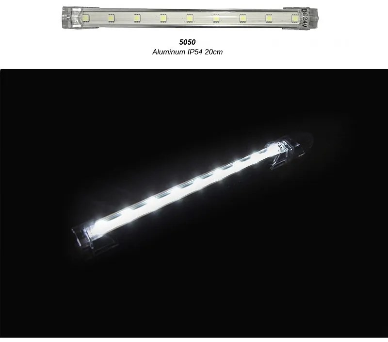Adeleq Μπάρα Led Αλουμινίου 20Cm 24Vdc 3W 9Led 120ο Ψυχρό Ip54 30-334200