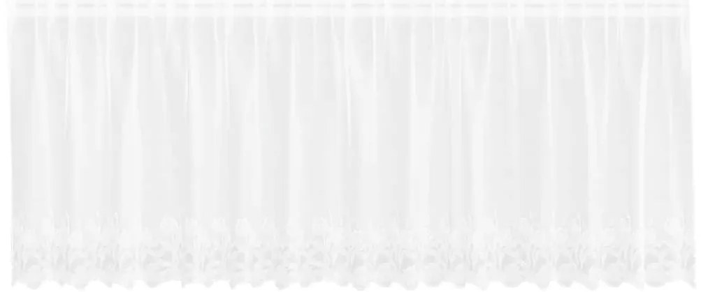 vidaXL Κουρτίνες με κουρτίνες Floral Λευκό 400 x 120 cm Πολυεστέρας