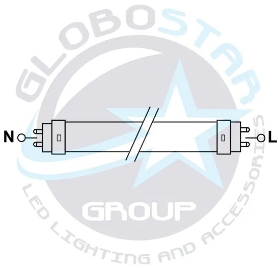 GloboStar® 76185 Λάμπα LED Τύπου Φθορίου T8 Αλουμινίου Τροφοδοσίας Δύο Άκρων 120cm 20W 230V 1800lm 180° με Καθαρό Κάλυμμα Θερμό Λευκό 3000K