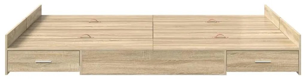vidaXL Κρεβάτι με αποθηκευτικό χώρο Sonoma Δρυς 135 x 190 cm