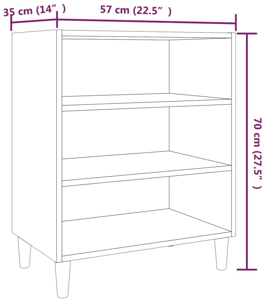 vidaXL Ραφιέρα Γκρι Sonoma 57 x 35 x 70 εκ. από Επεξεργασμένο Ξύλο