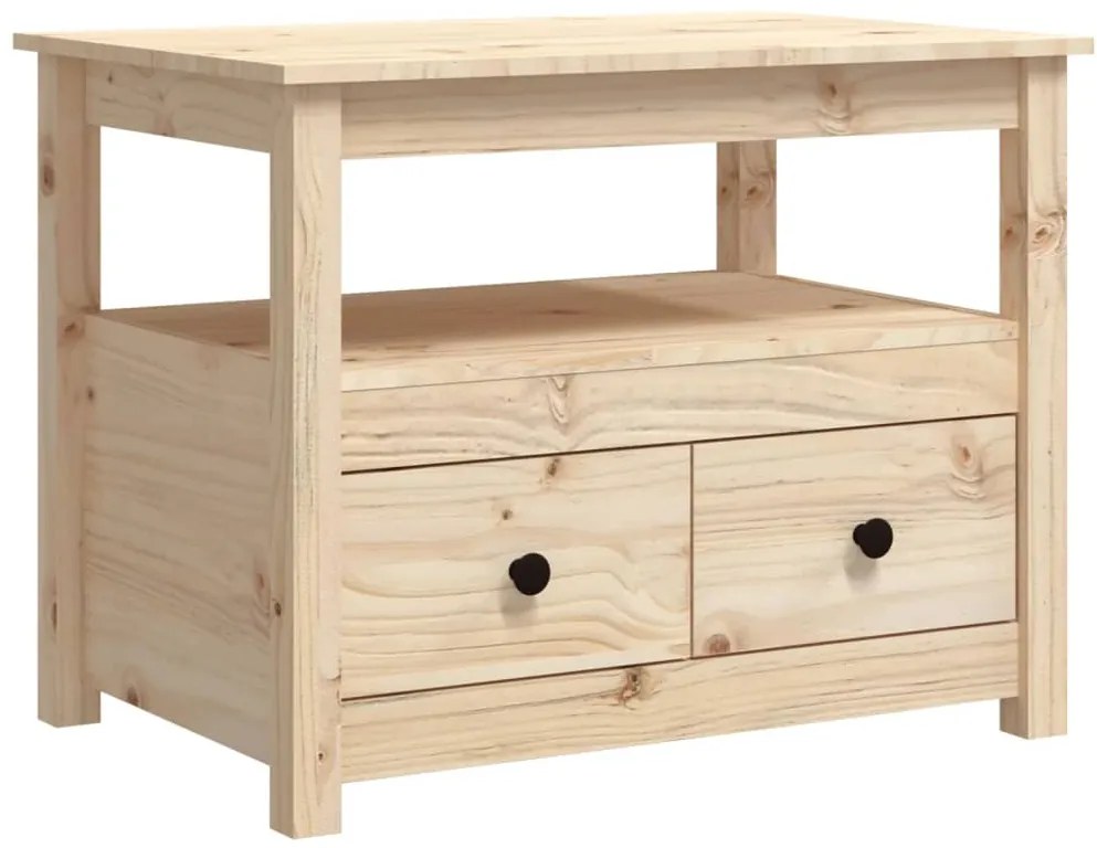 vidaXL Τραπεζάκι Σαλονιού Γκρι 71x49x55 εκ. από Μασίφ Ξύλο Πεύκου