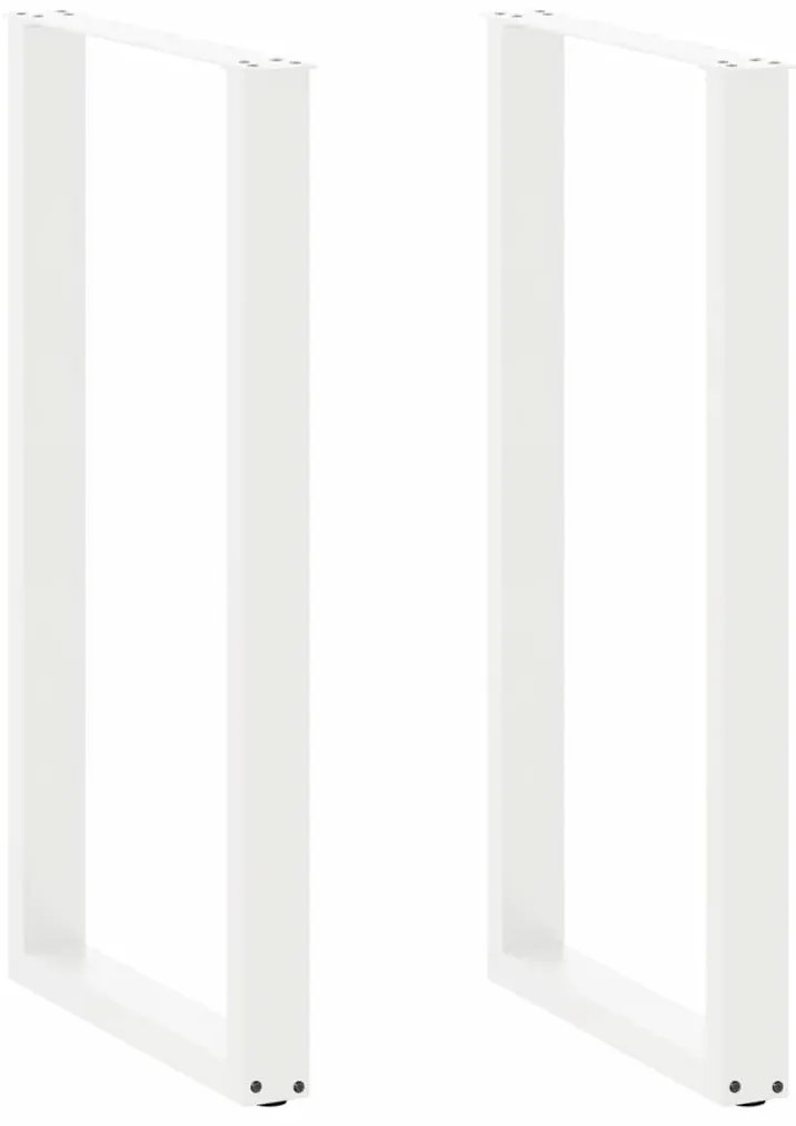 vidaXL Πόδια Τραπεζιού Μπαρ σε Σχήμα U 2 τεμ. Λευκά 60x (110-111) εκ. Ατσάλι