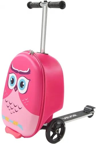 VEVOR Ride-on Luggage 20-inch Kids Scooter Suitcase with Flash Wheels Pink