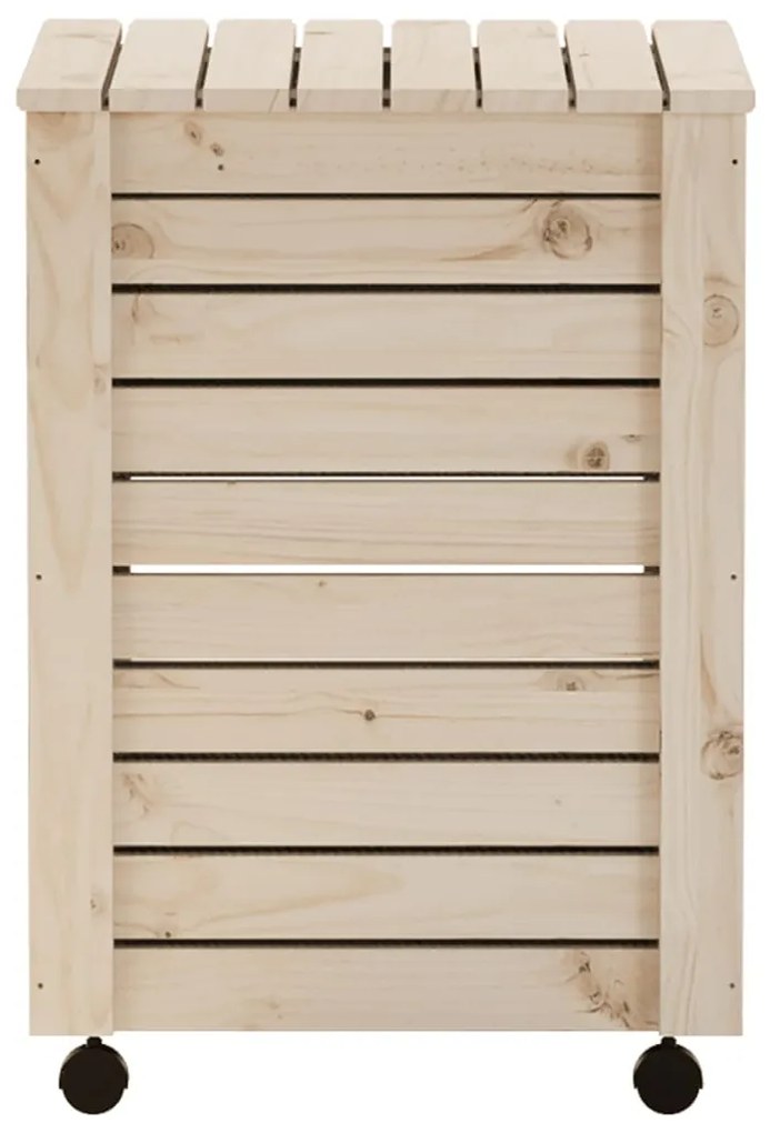 vidaXL Καλάθι Άπλυτων με Τροχούς RANA 45x45x64εκ. Μασίφ Ξύλο Πεύκου