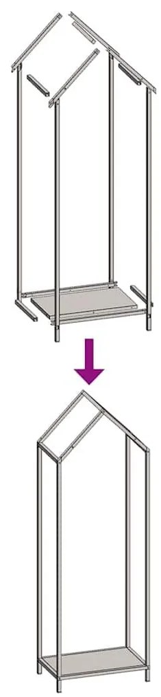 Ράφι για καυσόξυλα Λευκό 40x25x120 cm Ατσάλι ψυχρής έλασης - Λευκό