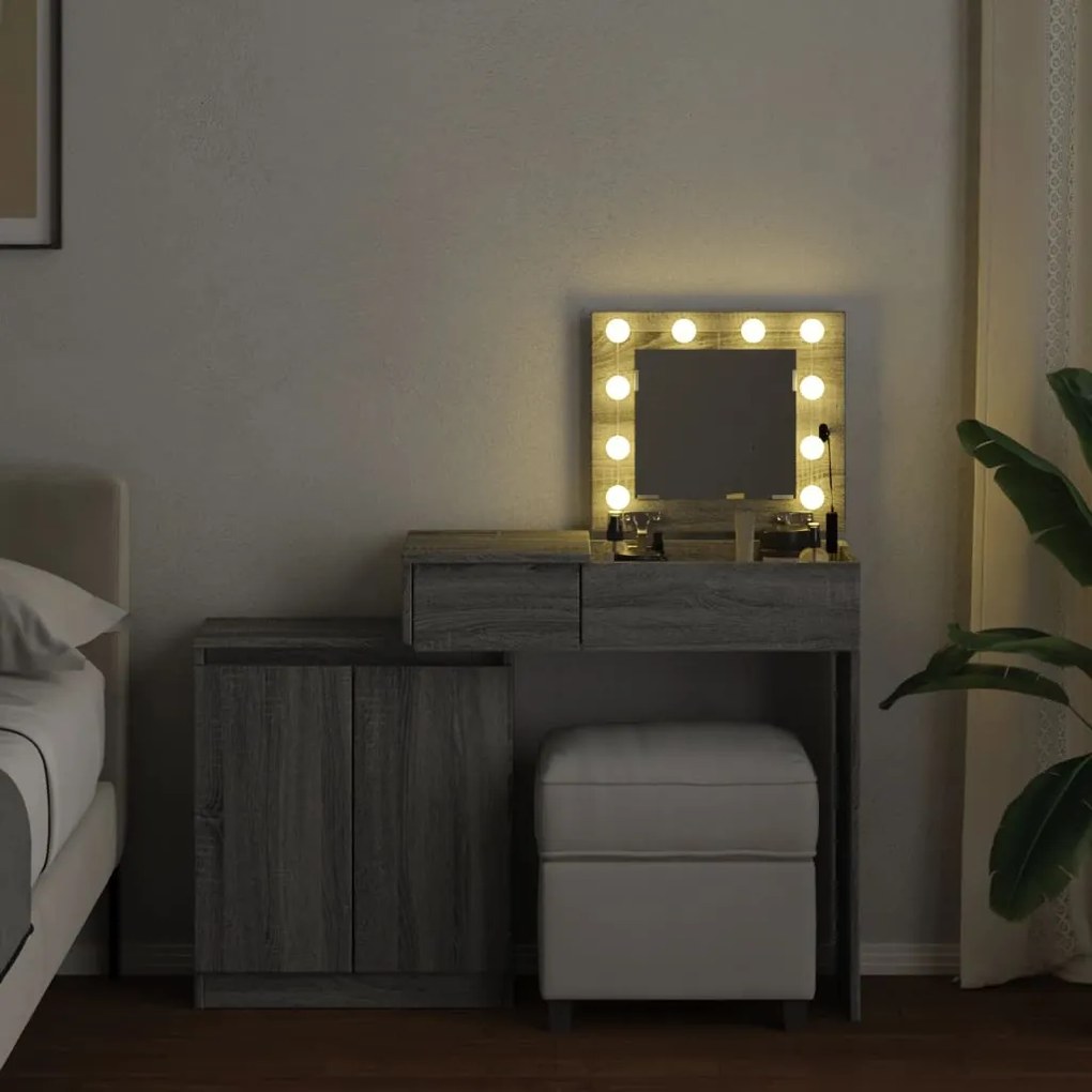 ΜΠΟΥΝΤΟΥΑΡ ΜΕ LED ΓΚΡΙ SONOMA 115X37X110,5 ΕΚ. 848232