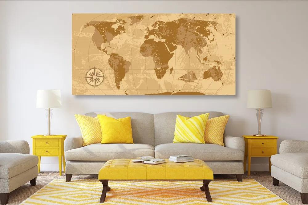 Εικόνα στον ρουστίκ παγκόσμιο χάρτη από φελλό - 120x60  arrow