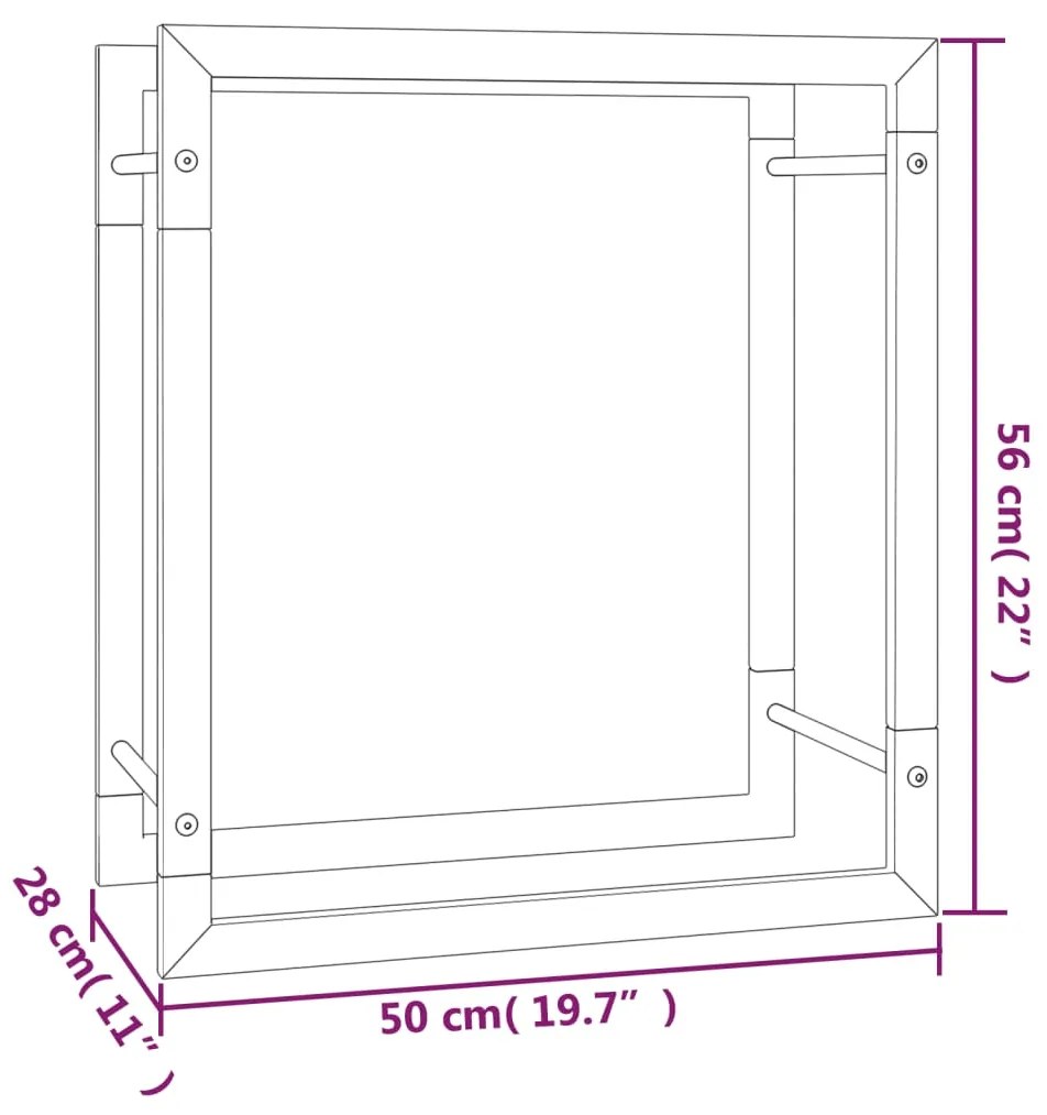 vidaXL Ραφιέρα Καυσόξυλων Ματ Μαύρο 50x28x56 εκ. Ατσάλι