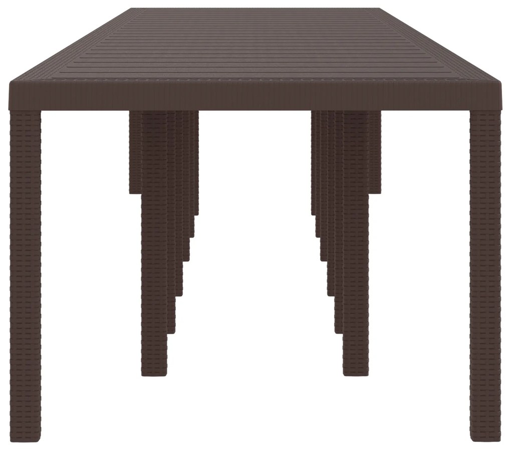 vidaXL Τραπέζι Κήπου Καφέ 400x100x73 εκ. Πλαστικό Ράτταν