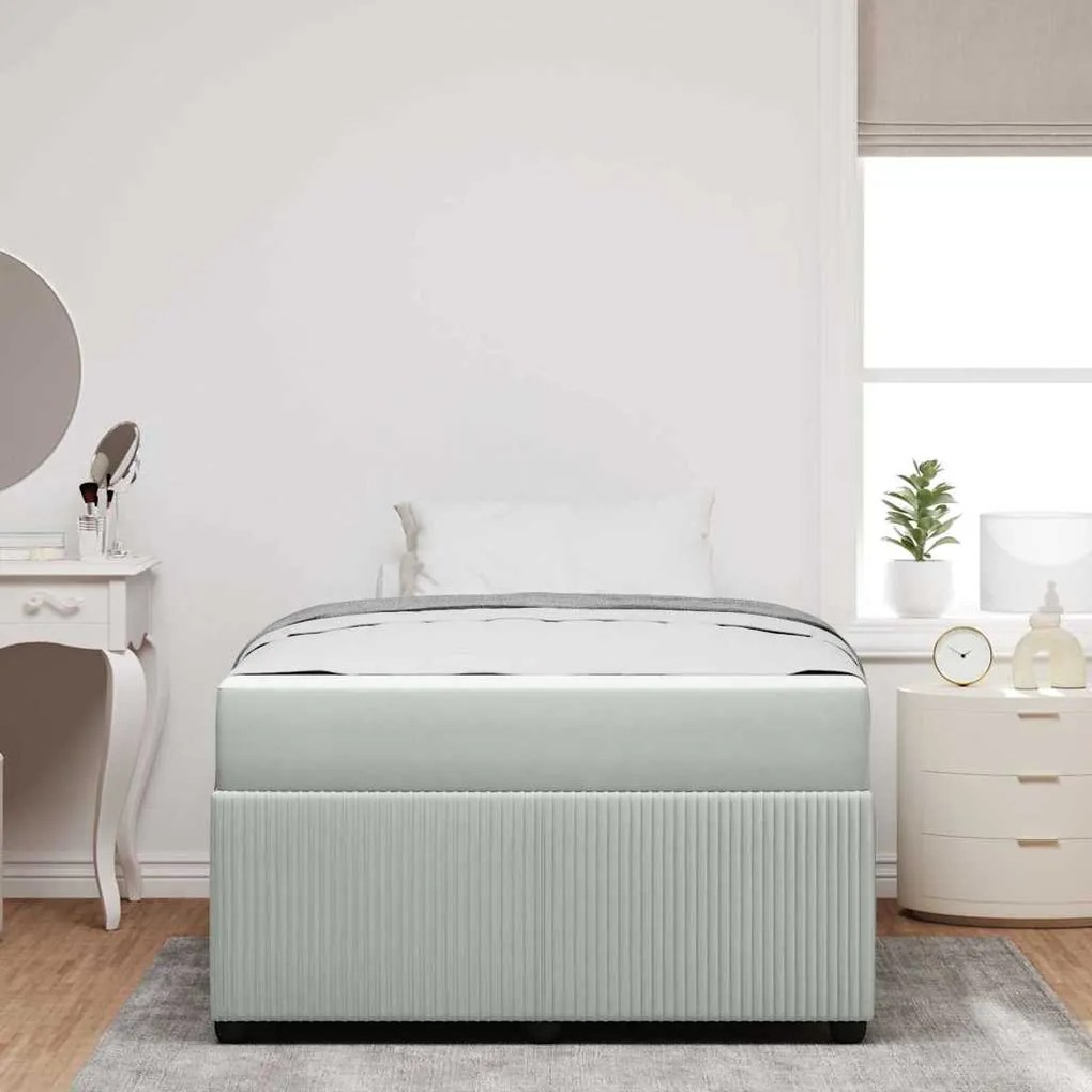 vidaXL Σκελετός Κρεβατιού με στρώμα Ανοιχτό γκρι 120 x 190 cm ύφασμα