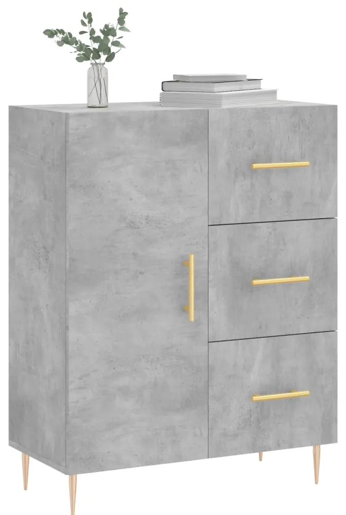 vidaXL Ντουλάπι Γκρι Σκυροδέματος 69,5x34x90 εκ. Επεξεργασμένο Ξύλο