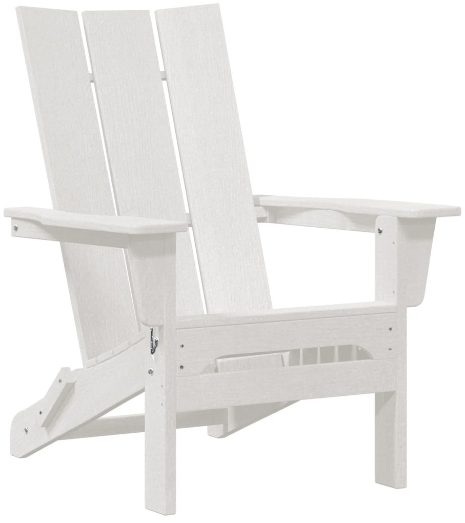 vidaXL Folding Adirondack Chair Λευκό 74.5x80.5x90 εκ. HDPE