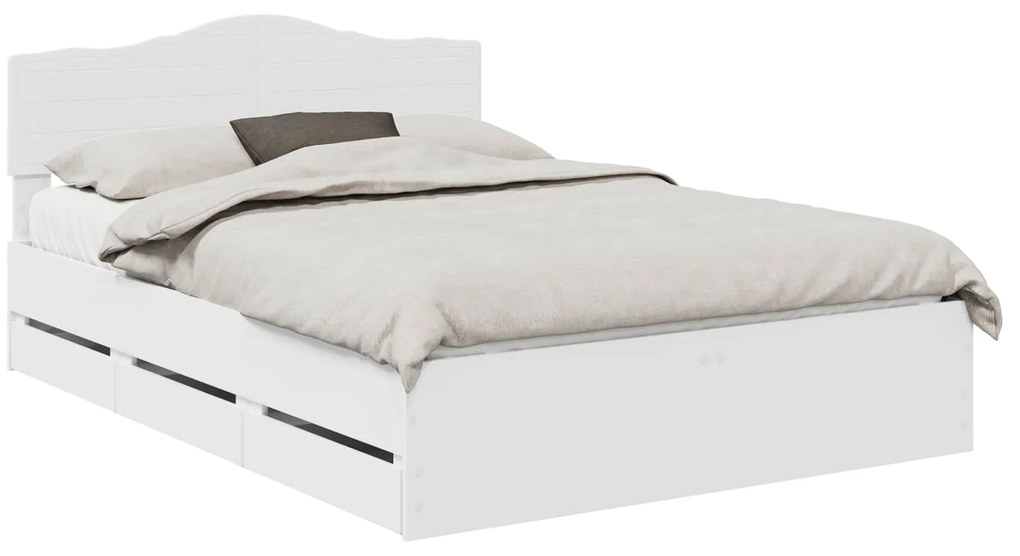 vidaXL Σκελετός Κρεβατιού Λευκό 140 x 190 cm Μηχανήματος Ξύλο