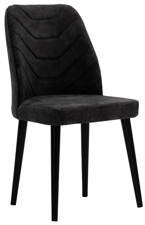Καρέκλα Adeline pakoworld βελούδο ανθρακί antique-μαύρο πόδι Model: 190-000024