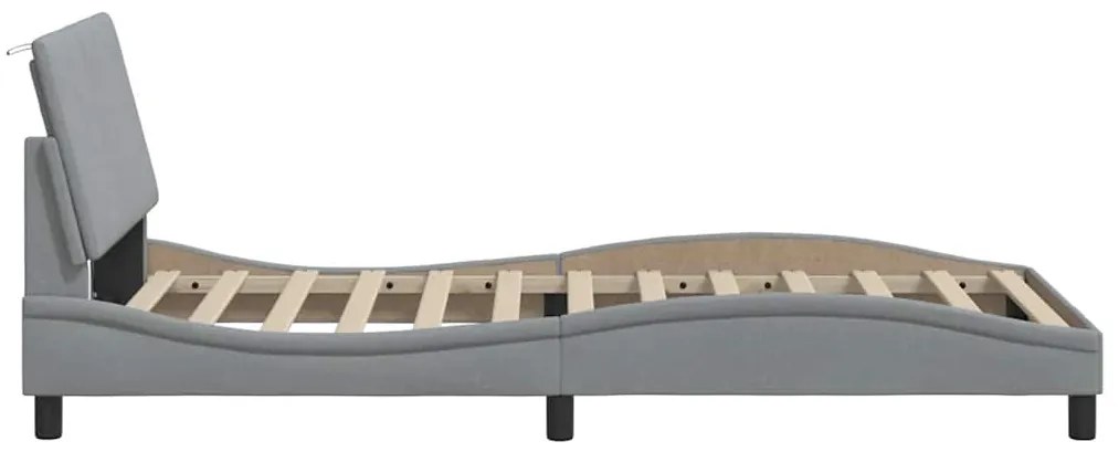 vidaXL Σκελετός Κρεβατιού Χωρίς Στρώμα Hanko Αν. Γκρι 100x200 εκ. Υφασμάτινο
